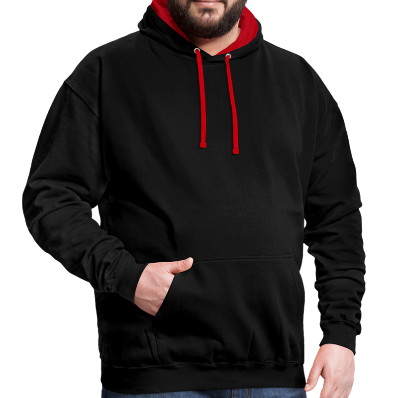 Bin am Schrauben Premium Hoodie - Schwarz/Rot