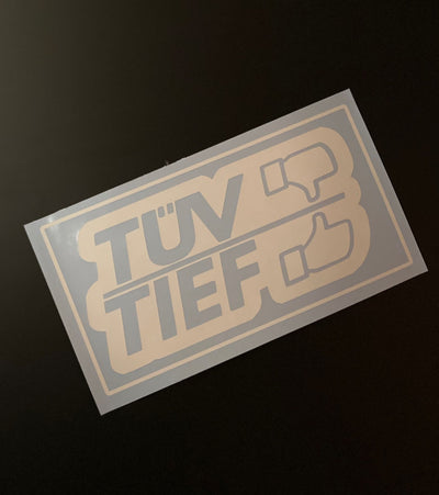 2x TÜV TIEF Hologramm Auto Oilslick Aufkleber Sticker Tuning JDM